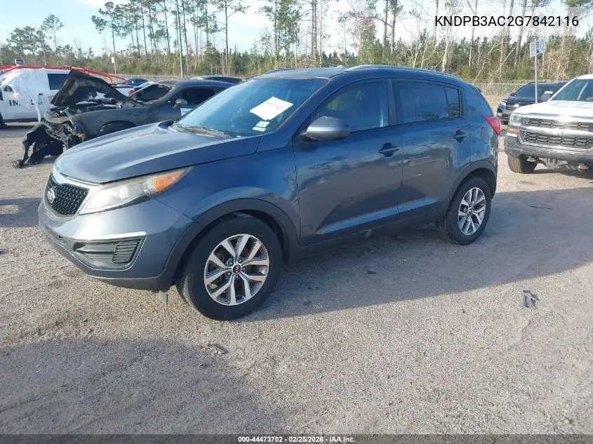 KNDPB3AC2G7842116 2016 Kia Sportage Lx
