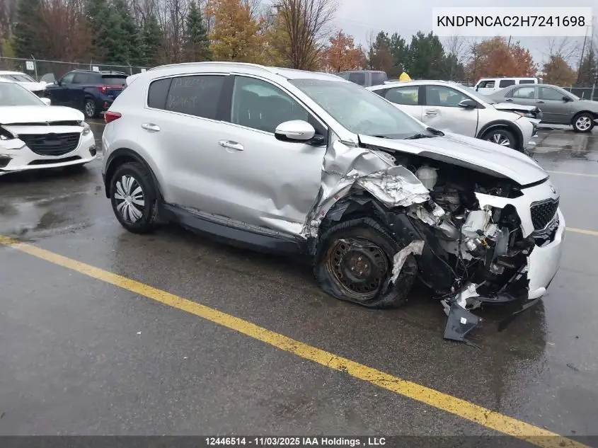 KNDPNCAC2H7241698 2017 Kia Sportage Ex