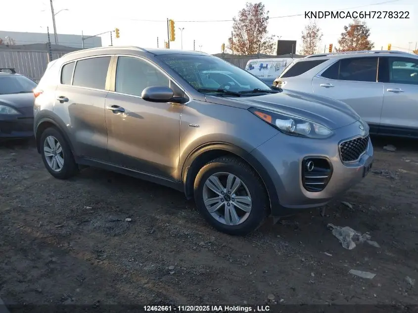 KNDPMCAC6H7278322 2017 Kia Sportage Lx