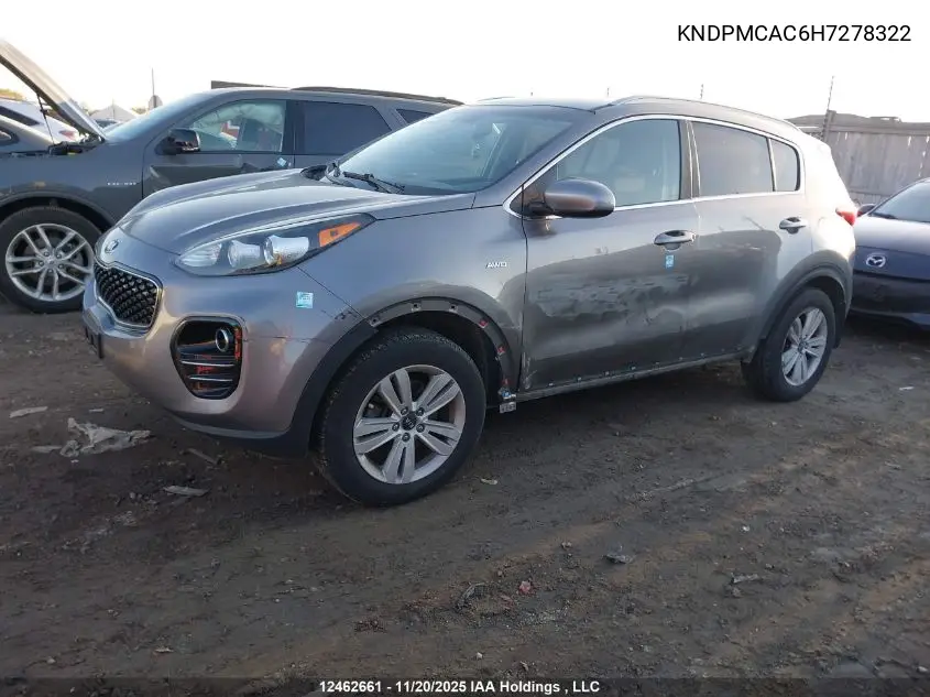 KNDPMCAC6H7278322 2017 Kia Sportage Lx