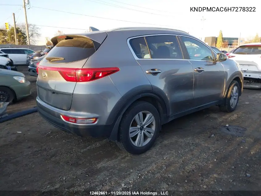 KNDPMCAC6H7278322 2017 Kia Sportage Lx