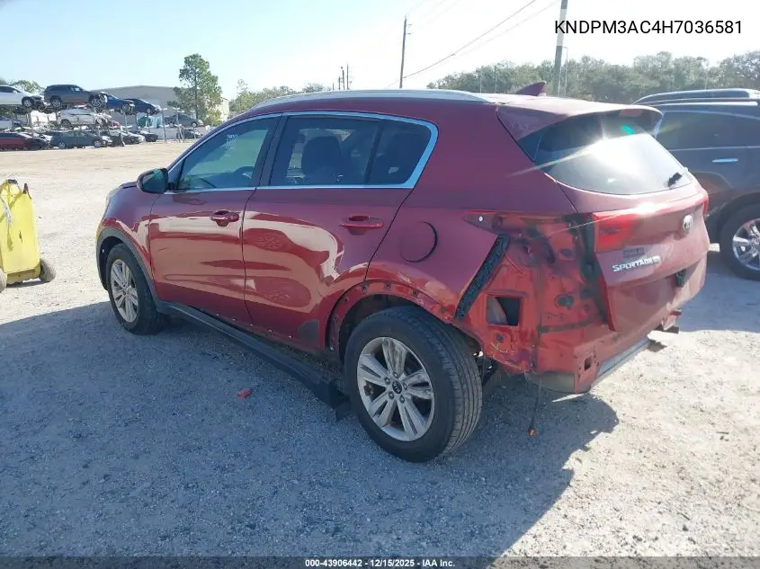 KNDPM3AC4H7036581 2017 Kia Sportage Lx