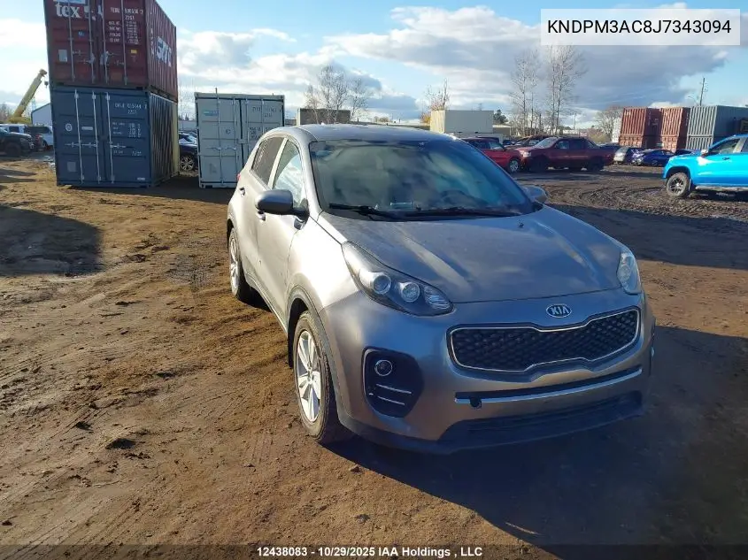 KNDPM3AC8J7343094 2018 Kia Sportage Lx
