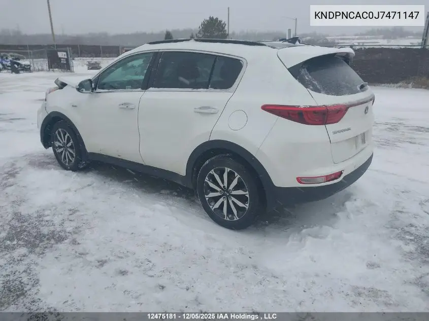 KNDPNCAC0J7471147 2018 Kia Sportage Ex