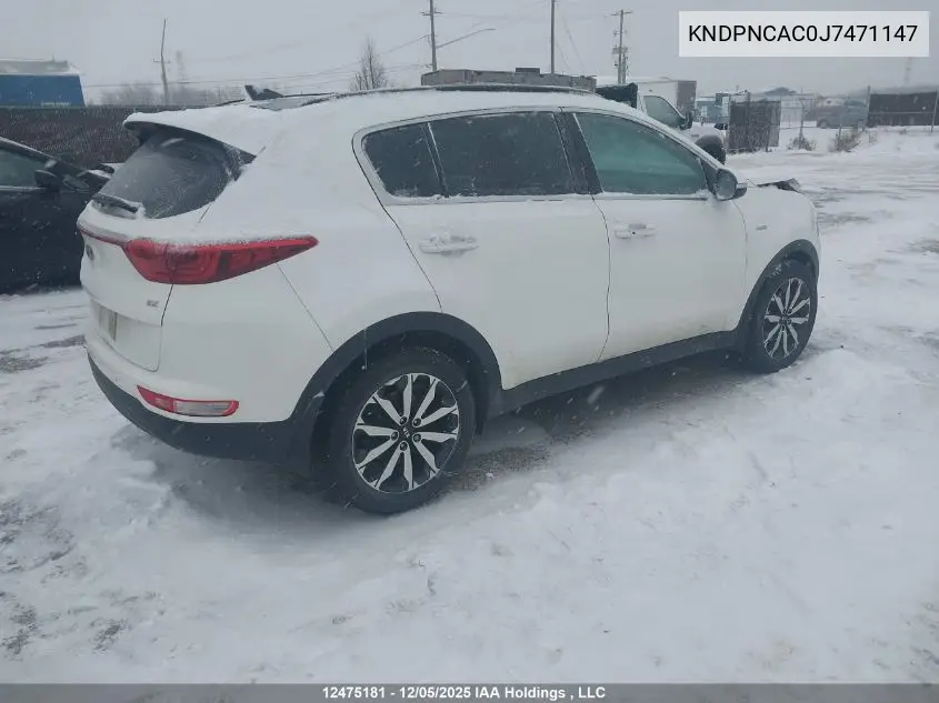 KNDPNCAC0J7471147 2018 Kia Sportage Ex