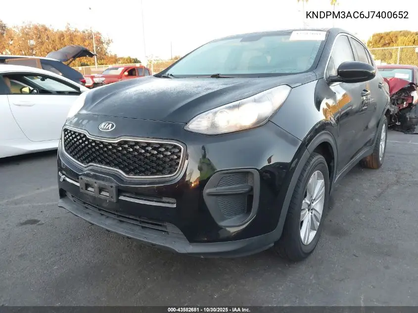 KNDPM3AC6J7400652 2018 Kia Sportage Lx