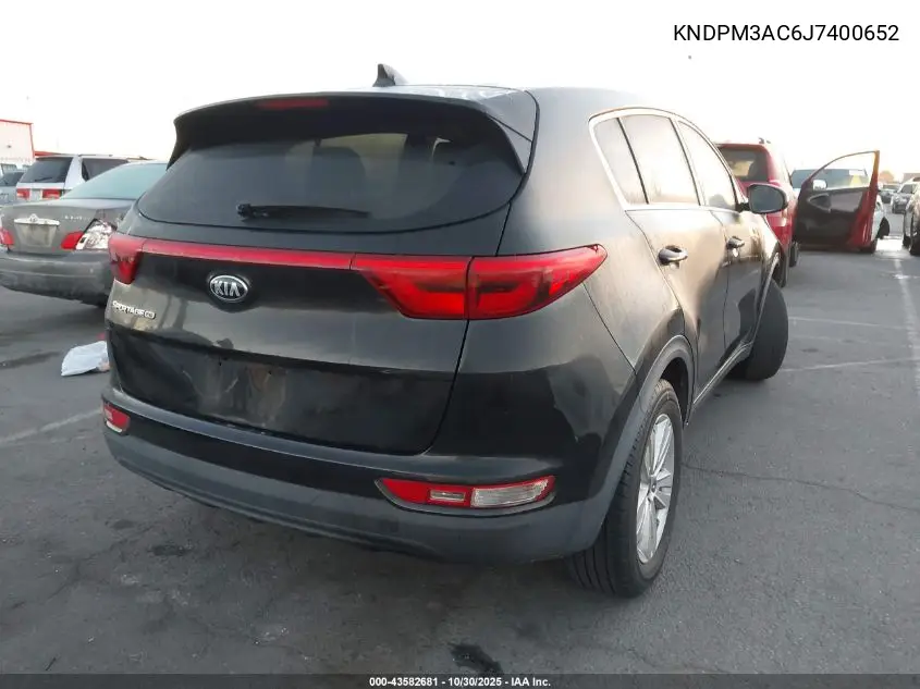 KNDPM3AC6J7400652 2018 Kia Sportage Lx