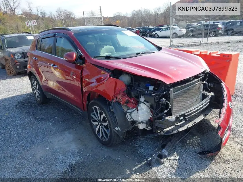 KNDPNCAC3J7399523 2018 Kia Sportage Ex