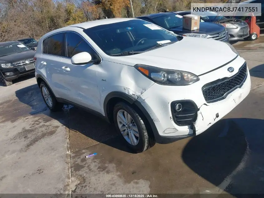 KNDPMCAC8J7417551 2018 Kia Sportage Lx