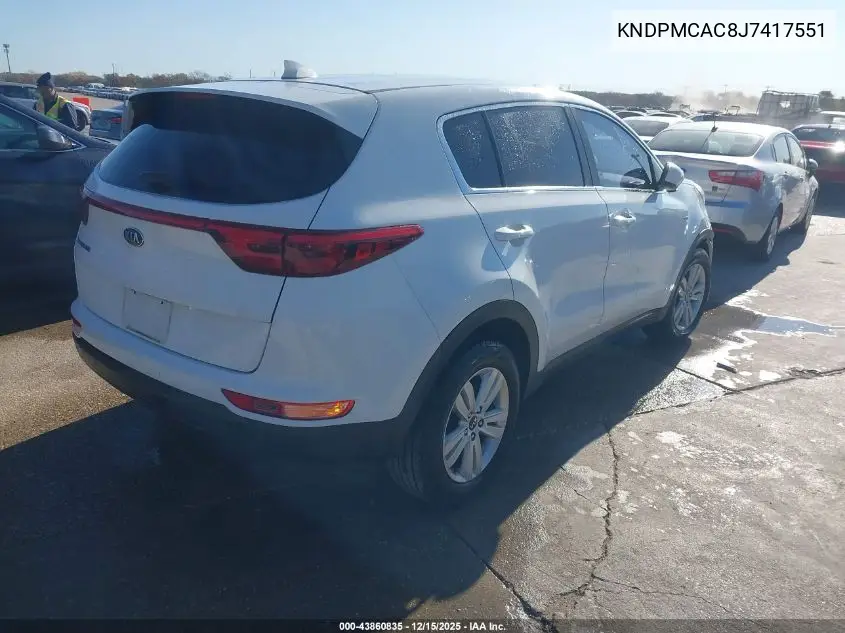 KNDPMCAC8J7417551 2018 Kia Sportage Lx