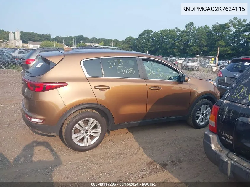 KNDPMCAC2K7624115 2019 Kia Sportage Lx