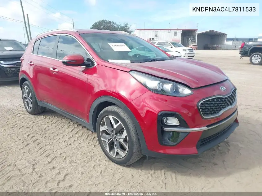 KNDPN3AC4L7811533 2020 Kia Sportage Ex