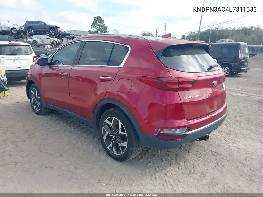 KNDPN3AC4L7811533 2020 Kia Sportage Ex