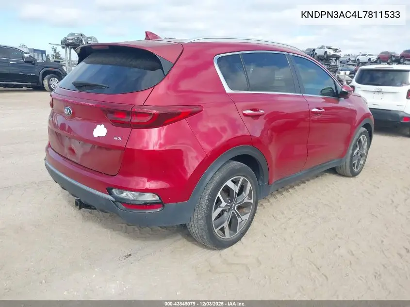 KNDPN3AC4L7811533 2020 Kia Sportage Ex