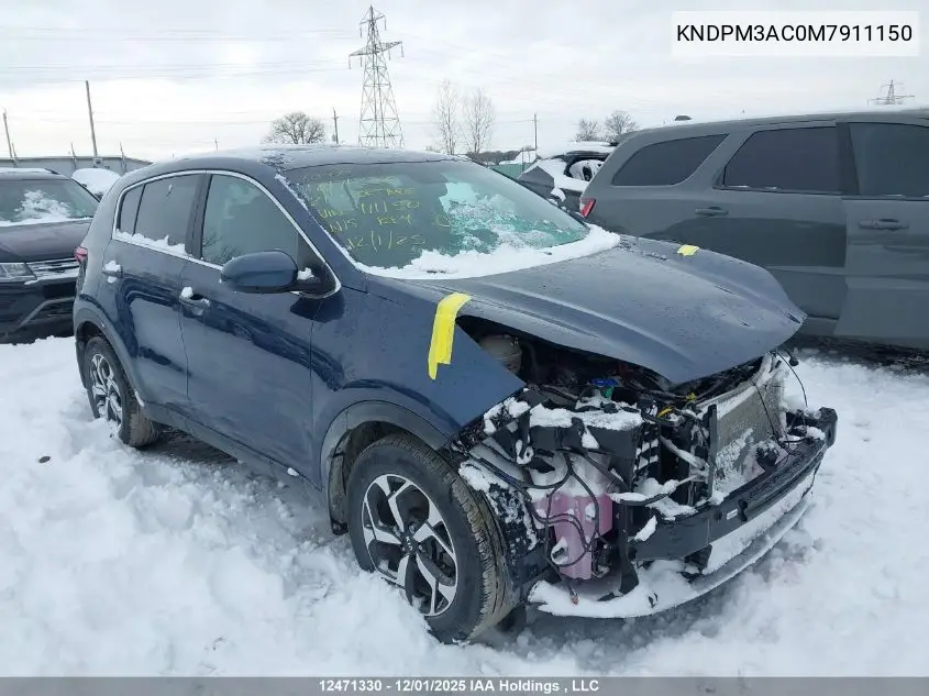 KNDPM3AC0M7911150 2021 Kia Sportage Lx