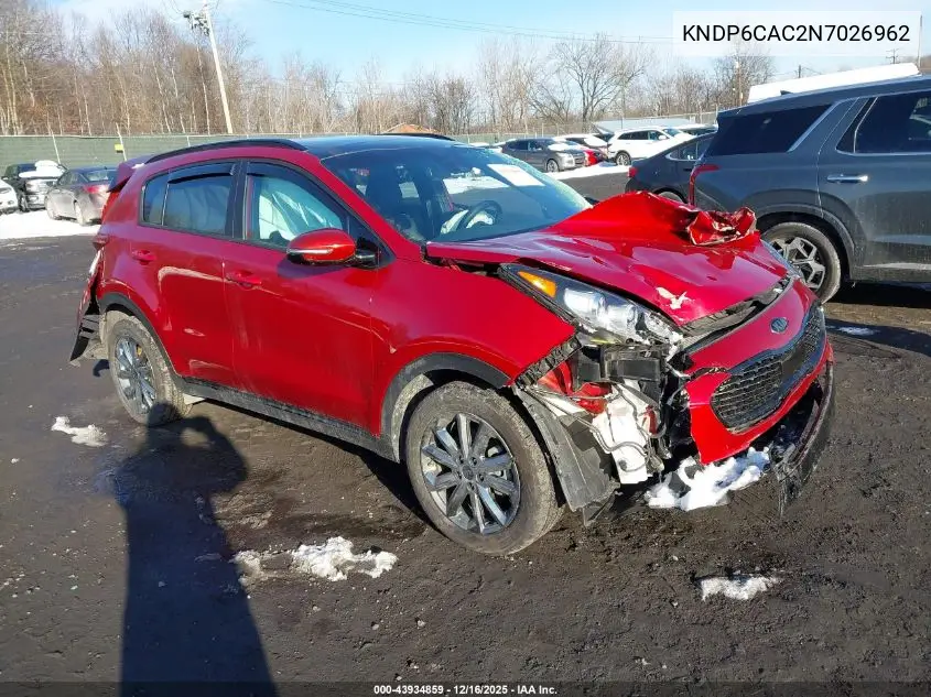 KNDP6CAC2N7026962 2022 Kia Sportage Nightfall Edition