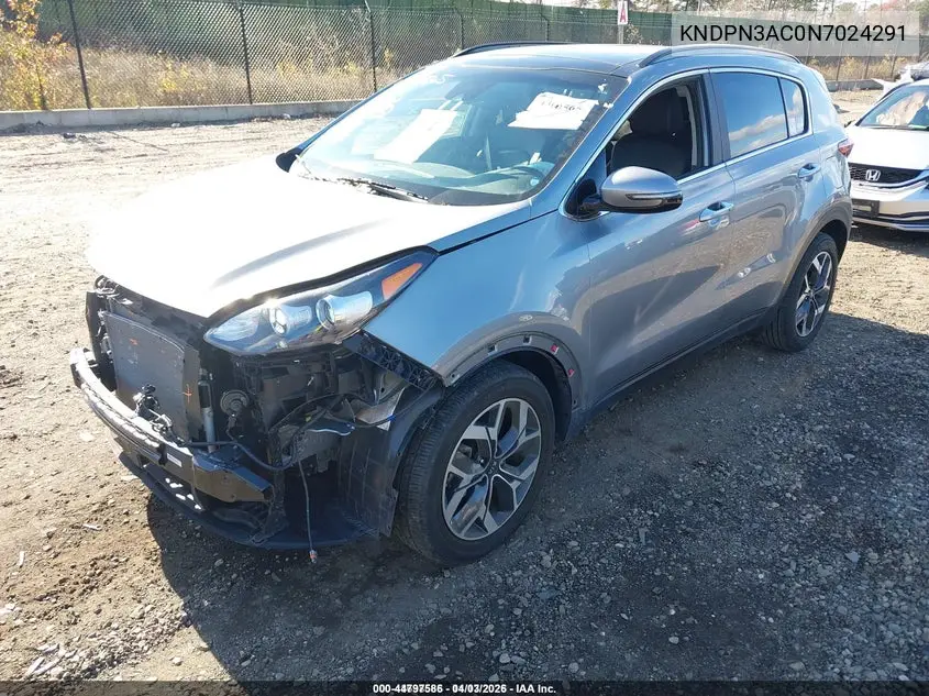 KNDPN3AC0N7024291 2022 Kia Sportage Ex