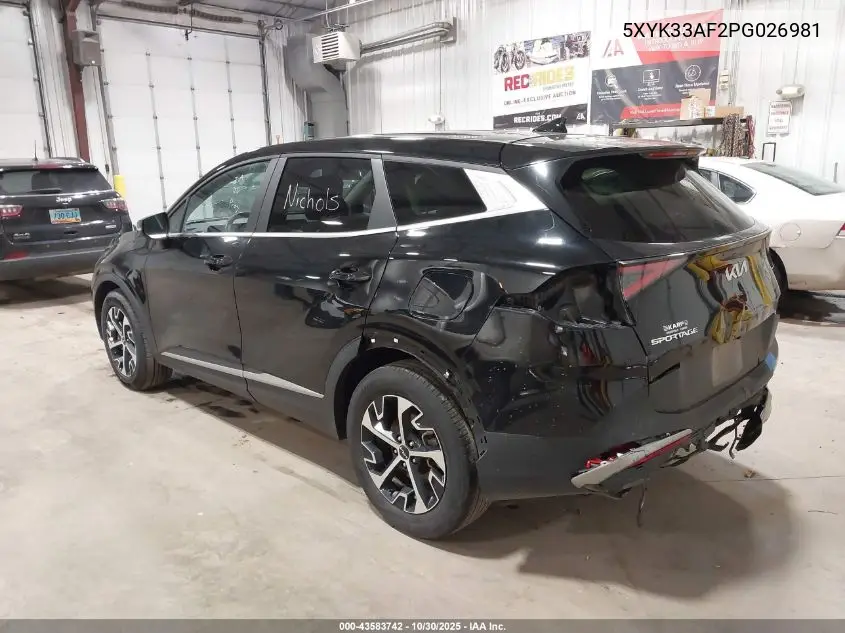 5XYK33AF2PG026981 2023 Kia Sportage Ex