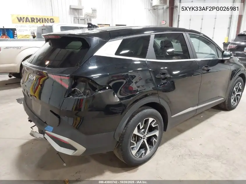 5XYK33AF2PG026981 2023 Kia Sportage Ex