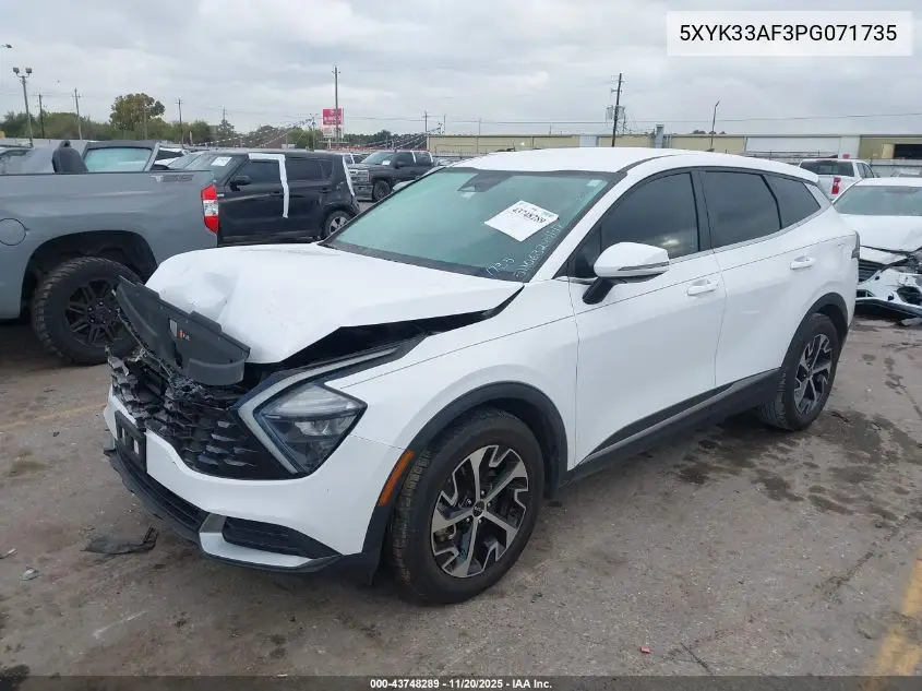 5XYK33AF3PG071735 2023 Kia Sportage Ex