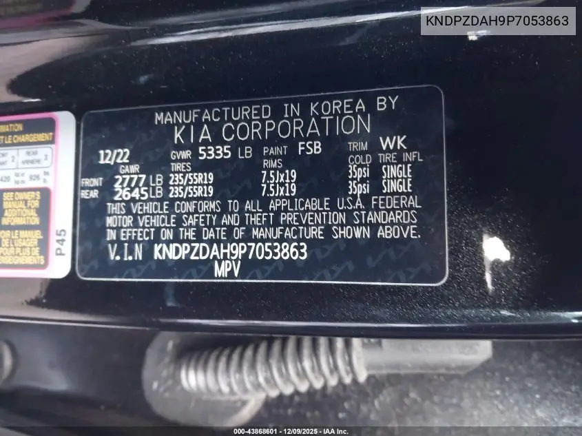KNDPZDAH9P7053863 2023 Kia Sportage Plug-In Hybrid X-Line Prestige
