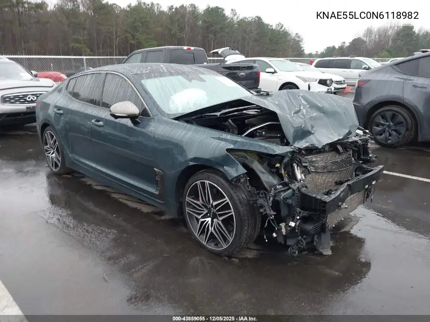 KNAE55LC0N6118982 2022 Kia Stinger Gt2