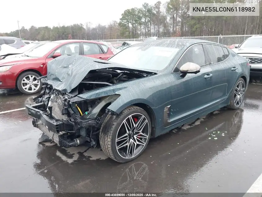 KNAE55LC0N6118982 2022 Kia Stinger Gt2
