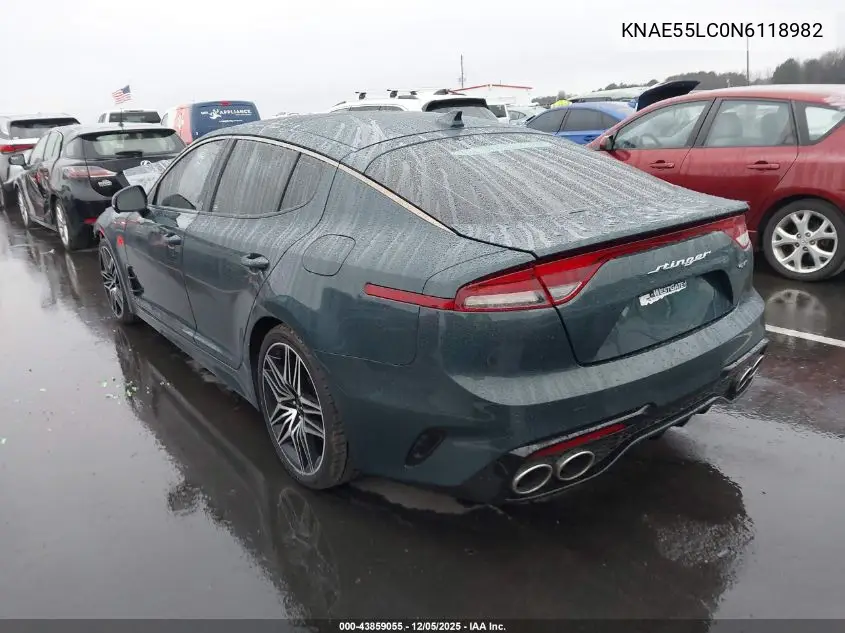 KNAE55LC0N6118982 2022 Kia Stinger Gt2
