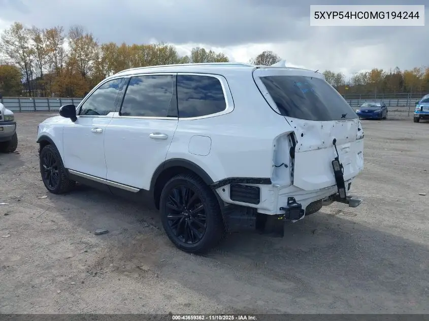 5XYP54HC0MG194244 2021 Kia Telluride Sx