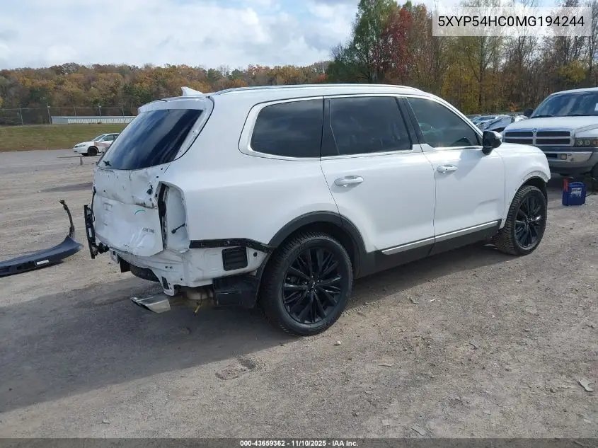 5XYP54HC0MG194244 2021 Kia Telluride Sx