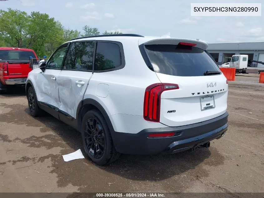 5XYP5DHC3NG280990 2022 Kia Telluride Sx