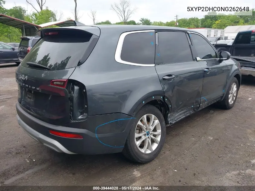 5XYP2DHC0NG262648 2022 Kia Telluride Lx