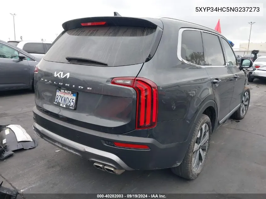 5XYP34HC5NG237273 2022 Kia Telluride Ex