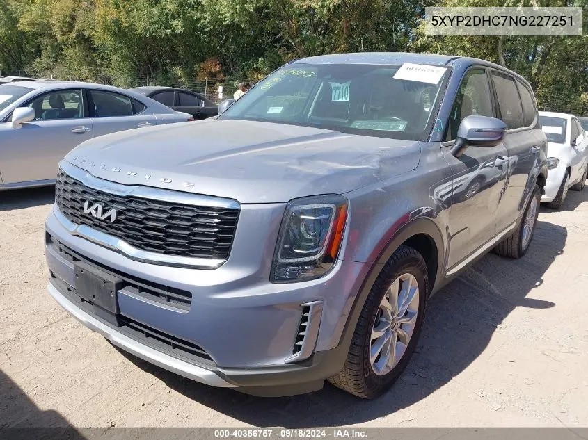 5XYP2DHC7NG227251 2022 Kia Telluride Lx