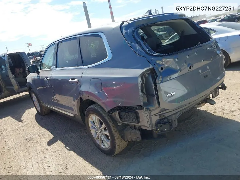 5XYP2DHC7NG227251 2022 Kia Telluride Lx