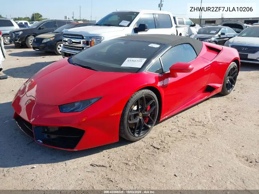 ZHWUR2ZF7JLA10206 2018 Lamborghini Huracan Lp580-2S