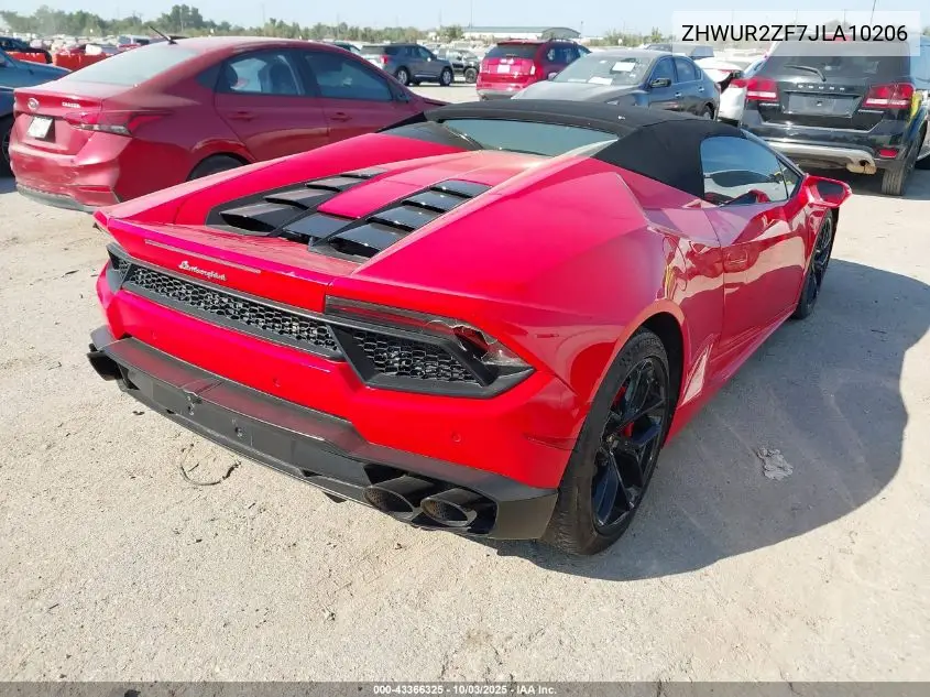ZHWUR2ZF7JLA10206 2018 Lamborghini Huracan Lp580-2S
