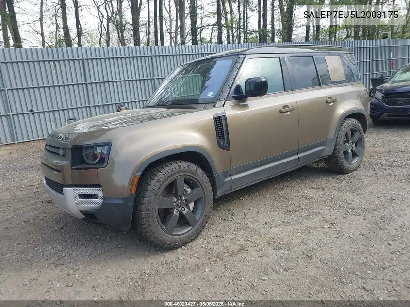 2020 Land Rover Defender 110 Se VIN: SALEP7EU5L2003175 Lot: 45023427