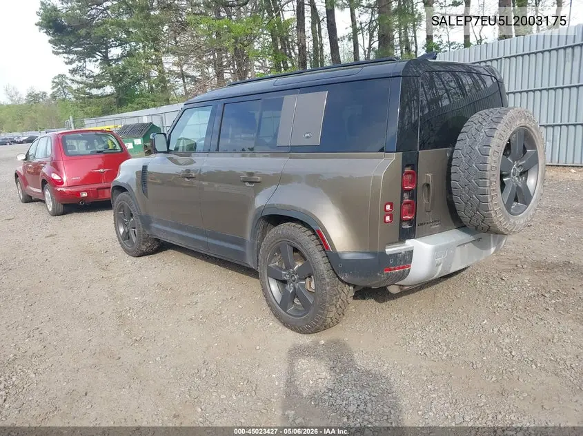 2020 Land Rover Defender 110 Se VIN: SALEP7EU5L2003175 Lot: 45023427