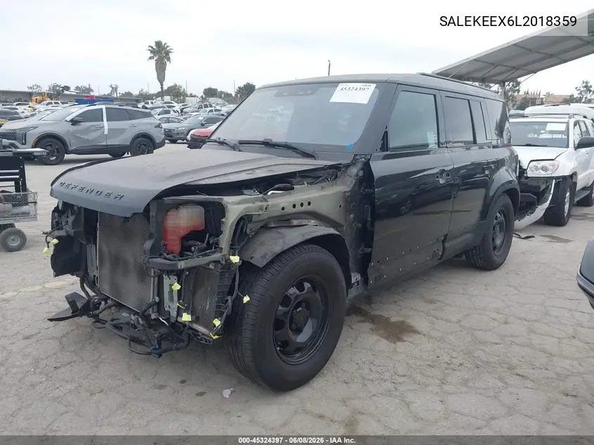 2020 Land Rover Defender 110 Standard VIN: SALEKEEX6L2018359 Lot: 45324397