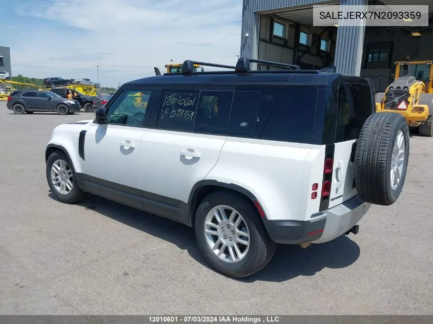 2022 Land Rover Defender VIN: SALEJERX7N2093359 Lot: 12010601