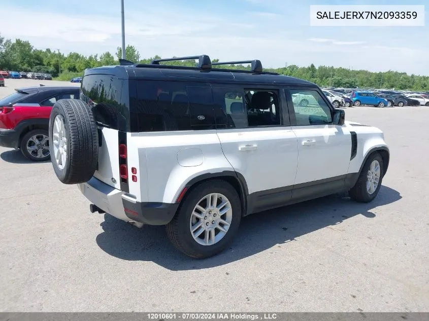 2022 Land Rover Defender VIN: SALEJERX7N2093359 Lot: 12010601