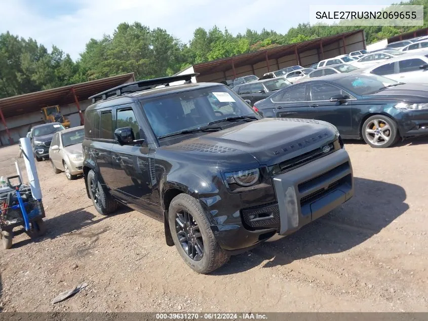 2022 Land Rover Defender 110 X-Dynamic Se VIN: SALE27RU3N2069655 Lot: 39631270