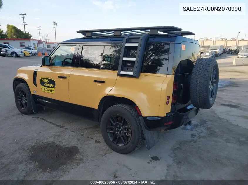 2022 Land Rover Defender 110 X-Dynamic Se VIN: SALE27RU0N2070990 Lot: 40023956