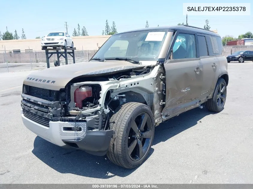 2023 Land Rover Defender 110 S VIN: SALEJ7EX4P2235378 Lot: 39789196