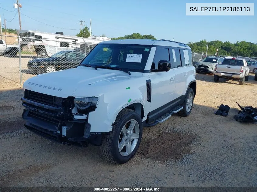 2023 Land Rover Defender 110 Se VIN: SALEP7EU1P2186113 Lot: 40022257