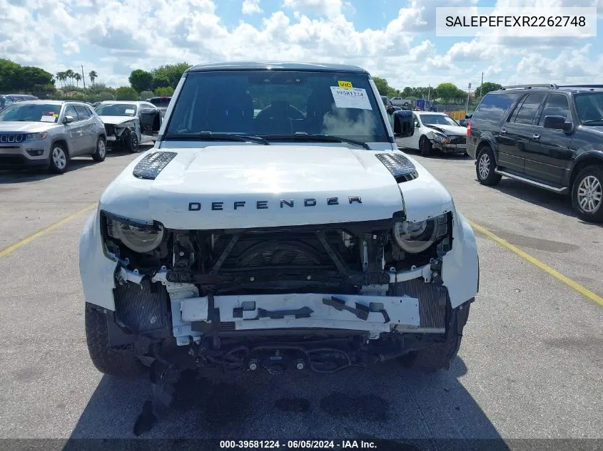 2024 Land Rover Defender 110 P500 Se VIN: SALEPEFEXR2262748 Lot: 39581224