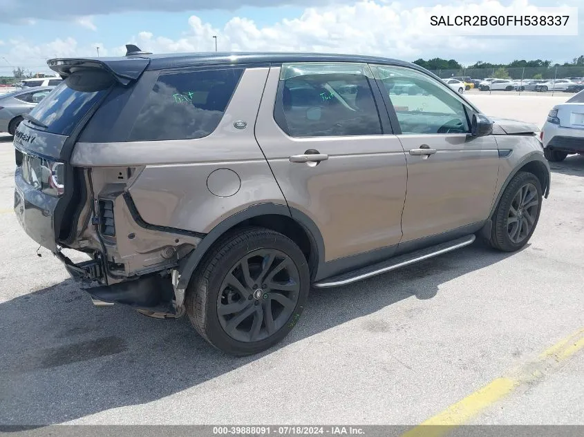 SALCR2BG0FH538337 2015 Land Rover Discovery Sport Hse