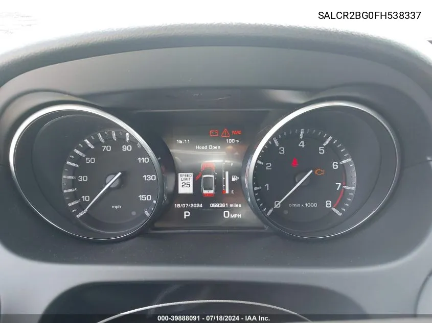 SALCR2BG0FH538337 2015 Land Rover Discovery Sport Hse