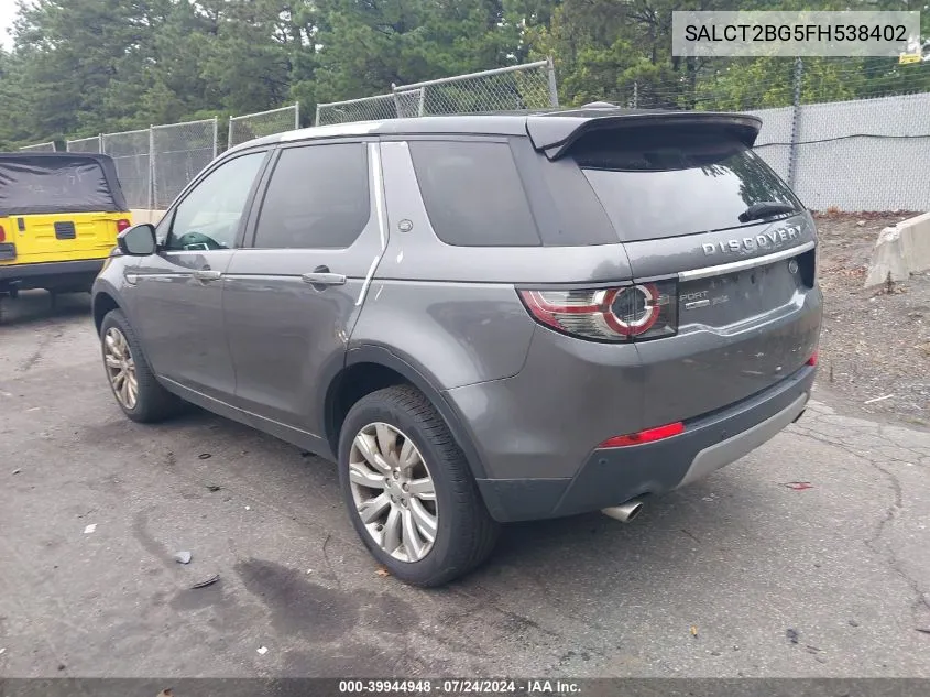 2015 Land Rover Discovery Sport Hse Lux VIN: SALCT2BG5FH538402 Lot: 39944948